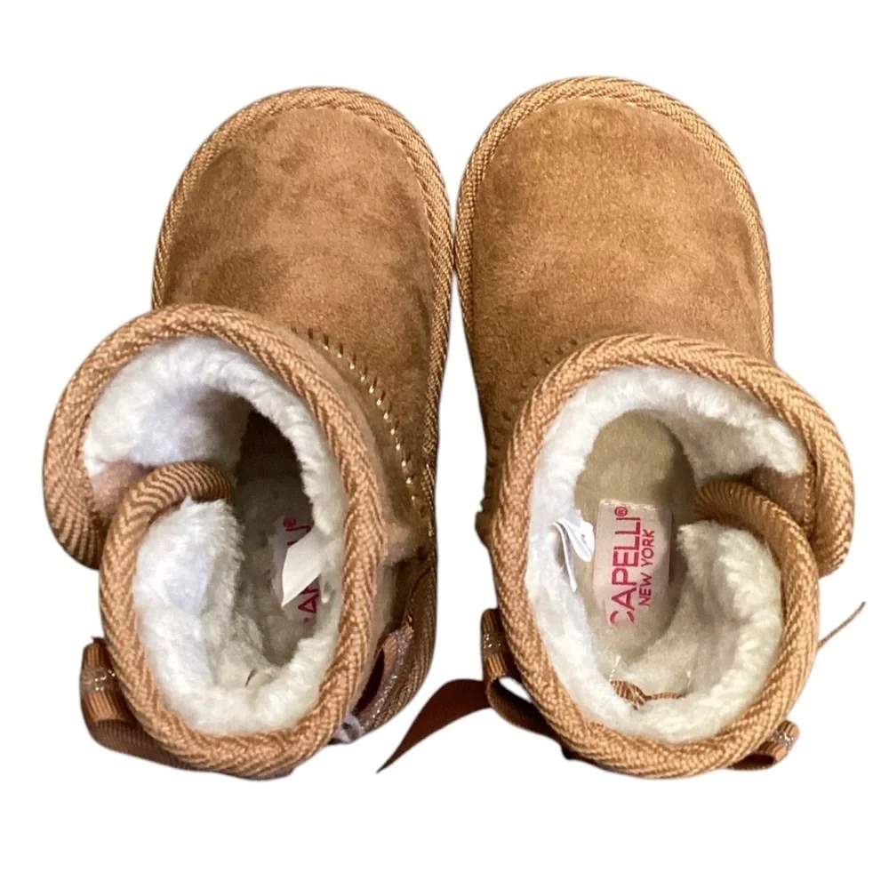 Capelli of New York Toddler Girls Faux Suede Fur Lined Booties, Size 5 NEW‎